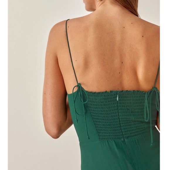 Reformation Juliette Dress in Emerald Green - Picture 2 of 9